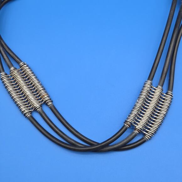 Vintage 90s DKNY Couture Industrial Rubber Coil Belt 34\